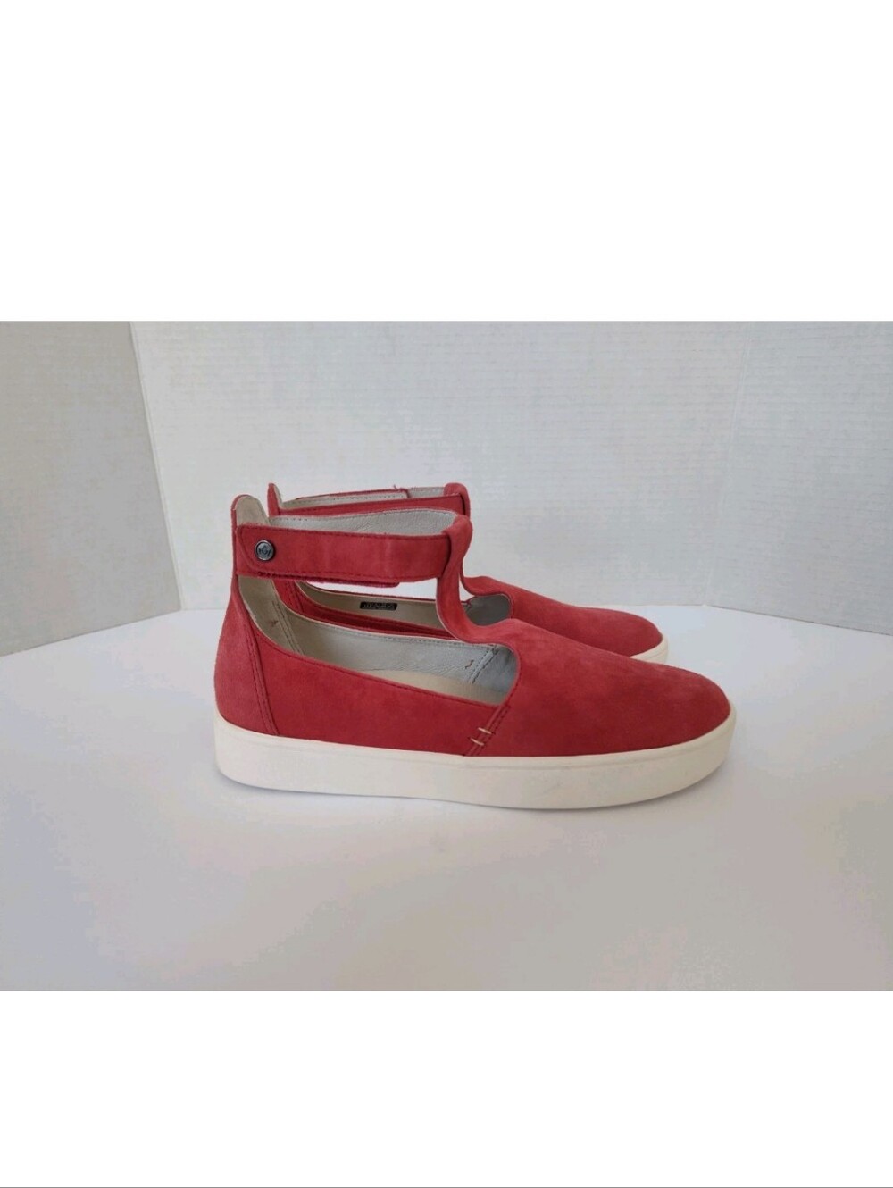 Spenco Red Suede Leather Ankle Strap Comfort Shoes Size 9.5 T Strap Style